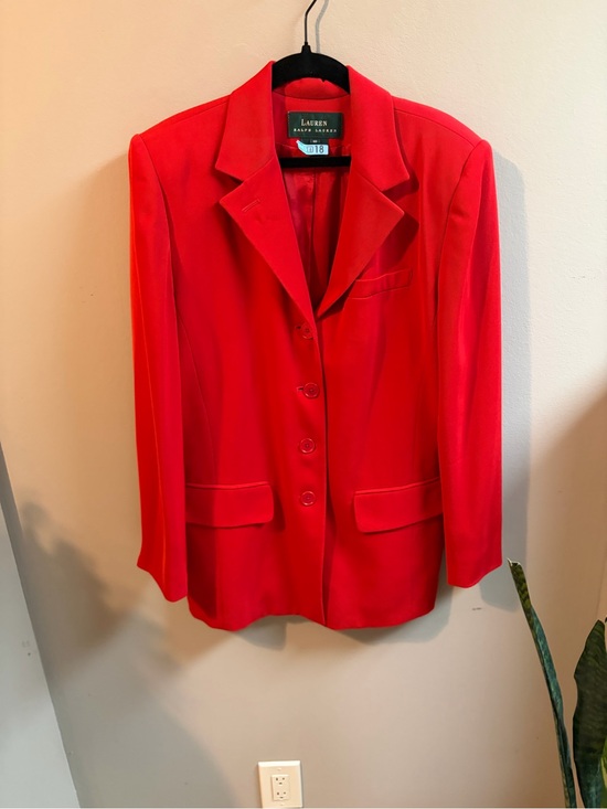 Ralph Lauren Jackets & Blazers - Vintage Lauren Ralph Lauren Womens Red Single-Breasted Blazer
#0089